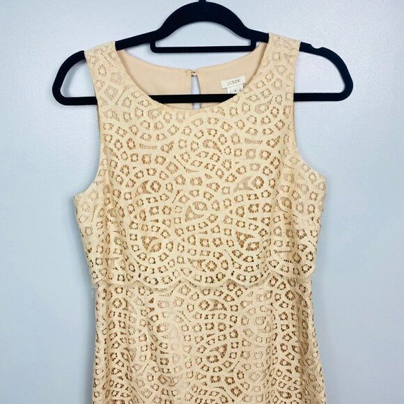 J. Crew Womens Size 4 Blush Pink Sleeveless Tiered Shift Dress in Teardrop Lace - Picture 4 of 10